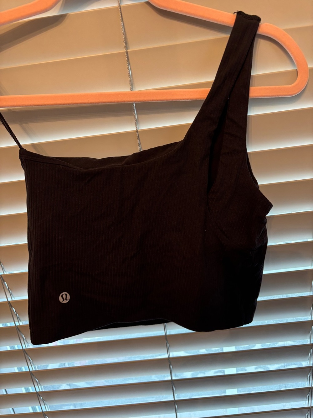 lululemon athletica Black One-Shoulder Ribbed Tank